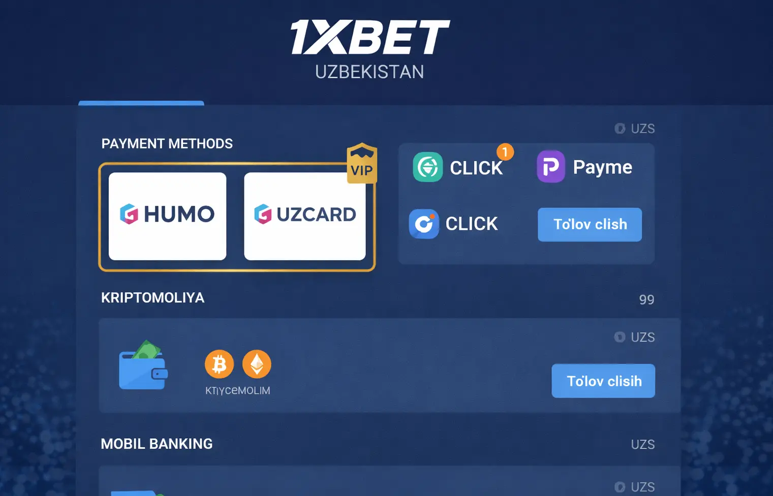 1xbet uzbekistan - Toʻlov usullari va xavfsizlik